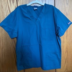 Mens Caribbean Blue Cherokee Scrub Top